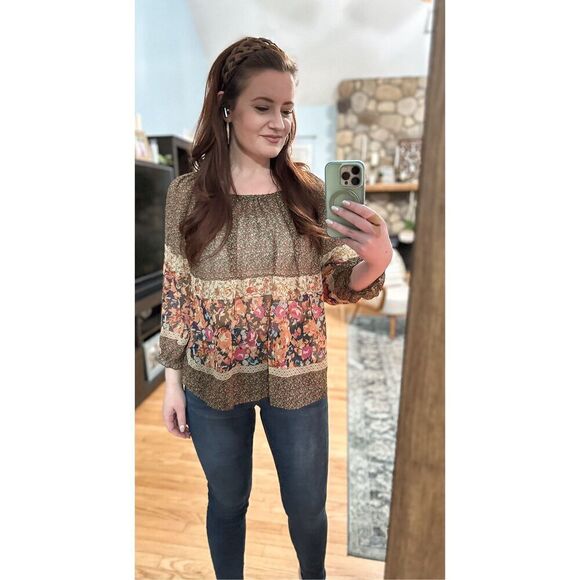 Anthropologie FEI 100%โsilkโbohoโtop - Picture 3 of 13